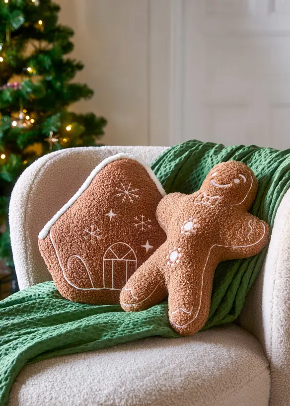 Cuscino arredo a forma di omino di pan di zenzero, bonprix