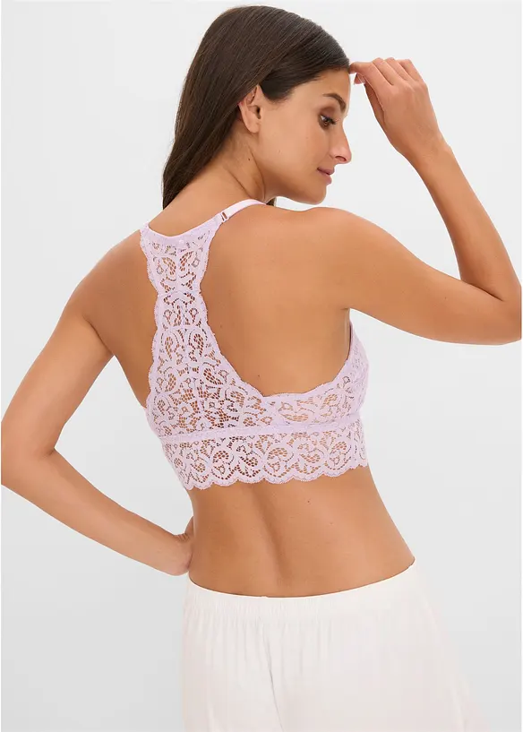 Reggiseno a bustier in pizzo elasticizzato, bonprix