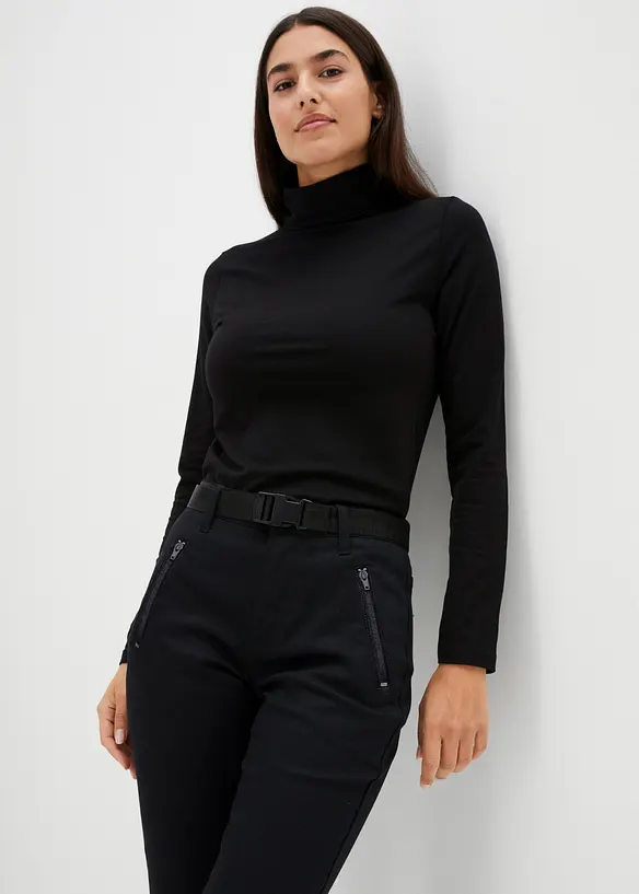Pantaloni funzionali idrorepellenti in twill elasticizzato con cintura, bonprix