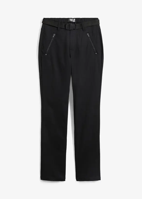 Pantaloni funzionali idrorepellenti in twill elasticizzato con cintura, bonprix