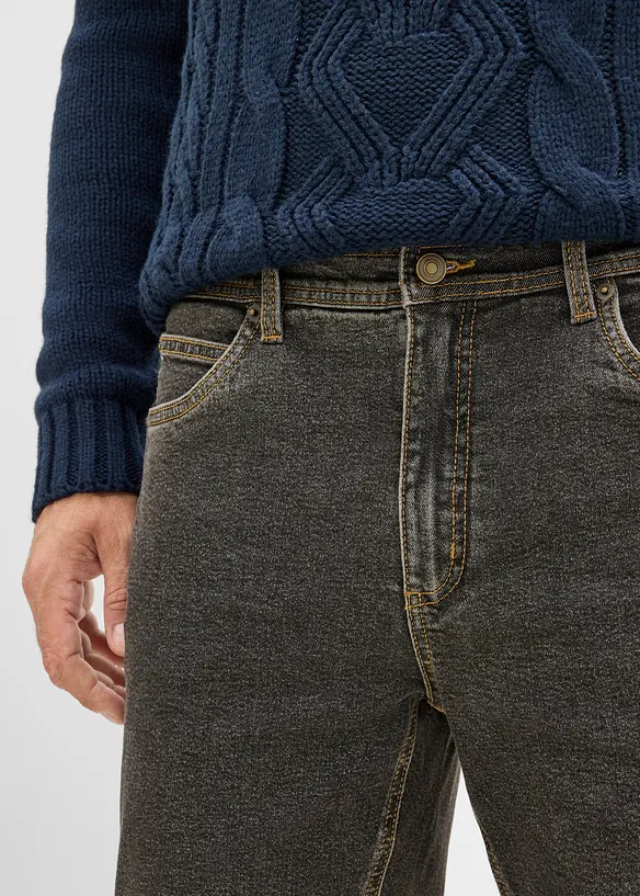 Jeans termici classic fit foderati in morbida flanella, straight, bonprix