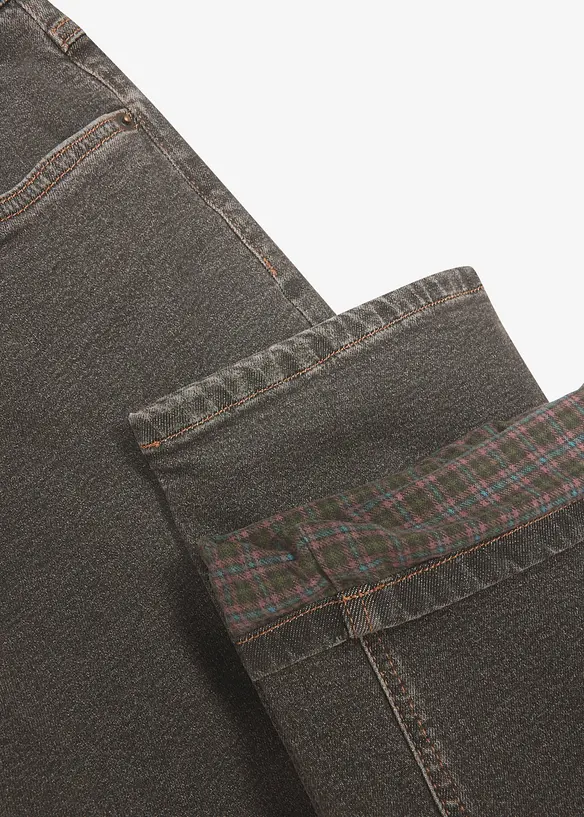 Jeans termici classic fit foderati in morbida flanella, straight, bonprix