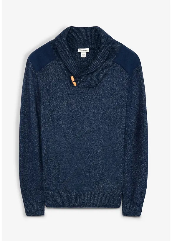 Maglione in filato fine con collo a scialle, bonprix