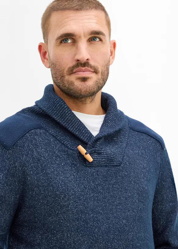 Maglione in filato fine con collo a scialle, bonprix