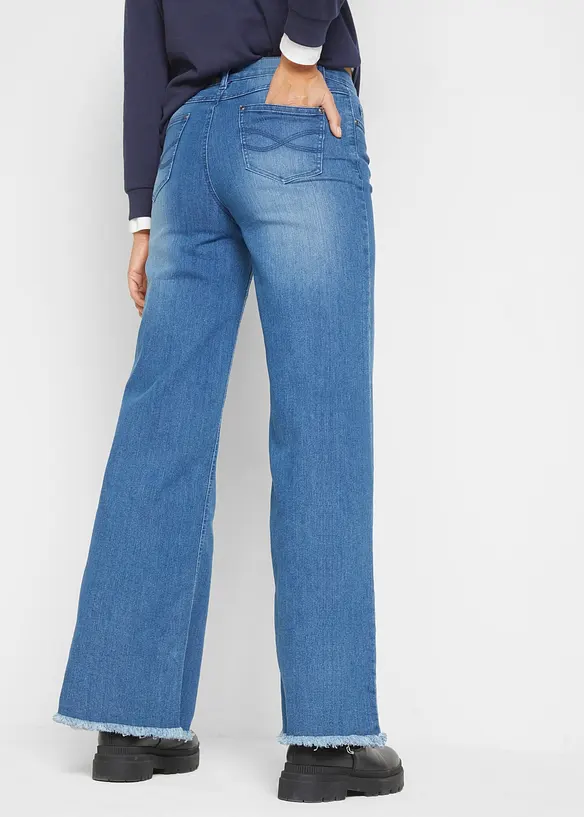 Jeans wide leg, vita alta, bonprix