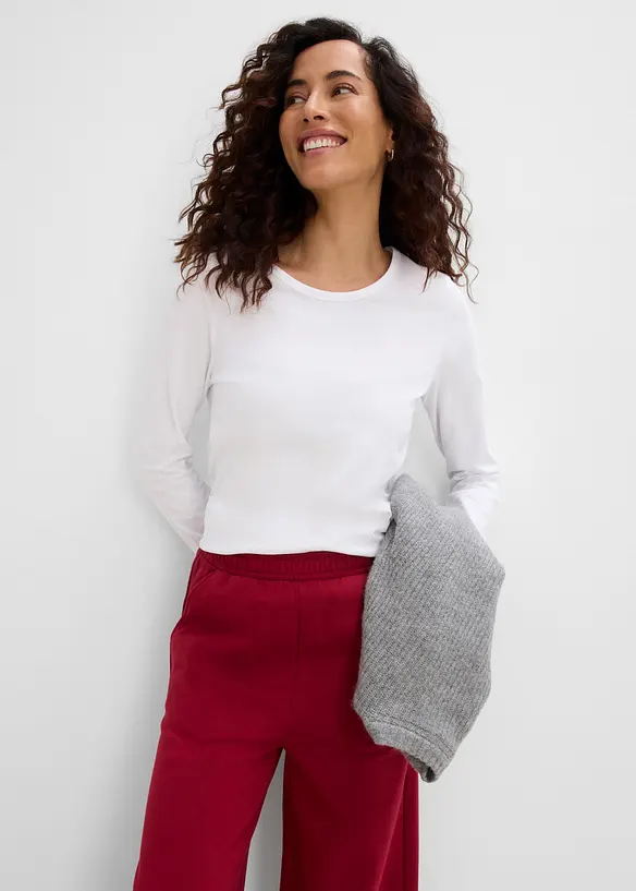 Pantaloni in felpa di misto cotone, bonprix