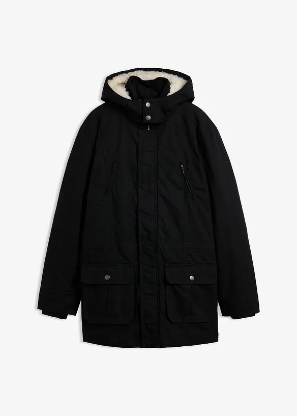 Parka invernale con cappuccio in teddy, bonprix