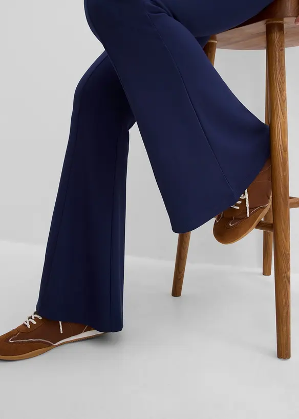 Pantaloni a zampa in punto di Roma, bonprix