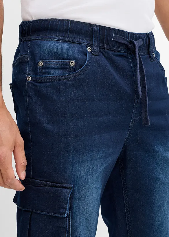 Jeans jogger cargo con elastico in vita slim fit, straight, bonprix