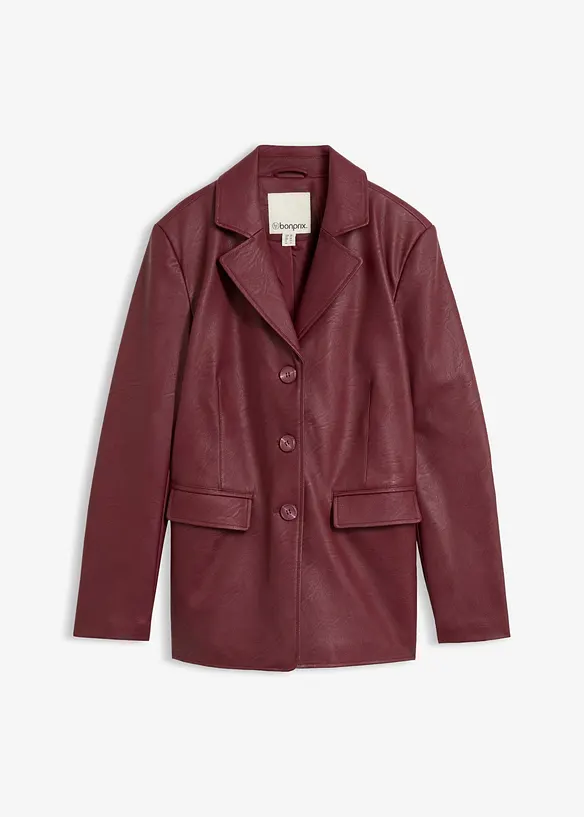 Blazer lungo in similpelle, bonprix