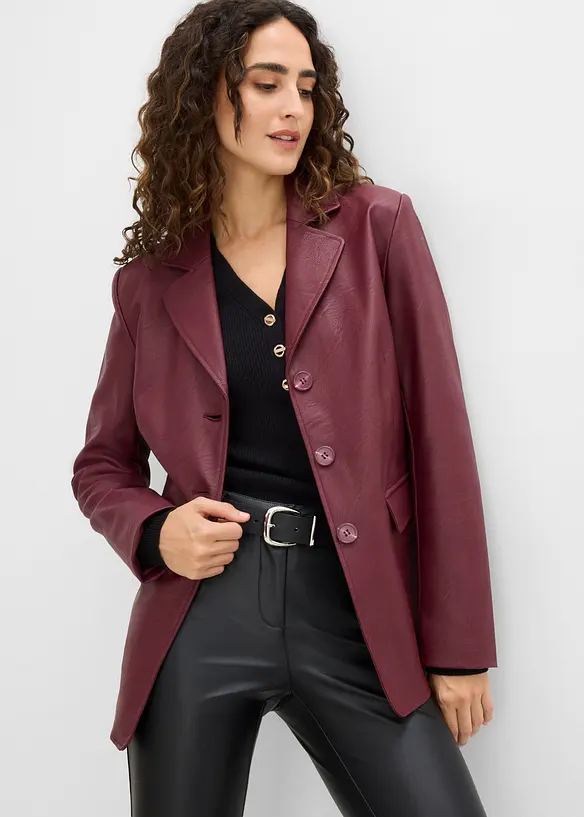 Blazer lungo in similpelle, bonprix