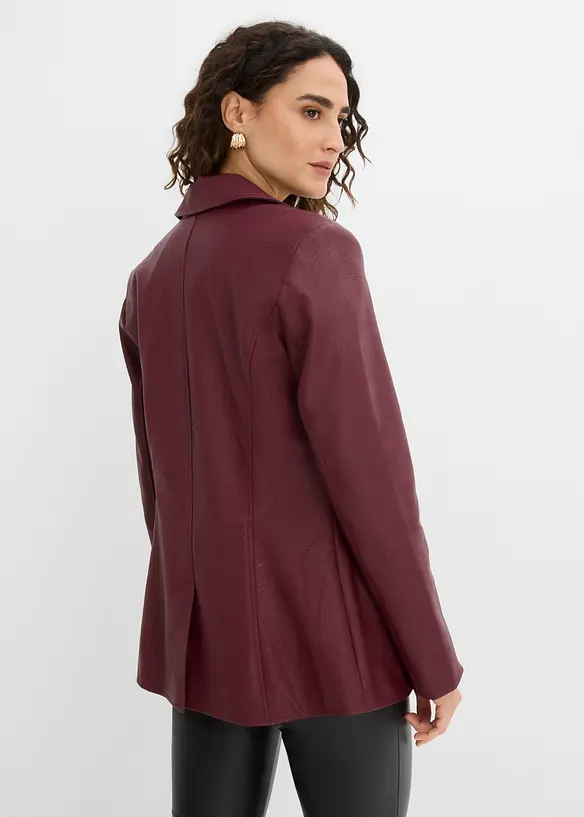 Blazer lungo in similpelle, bonprix