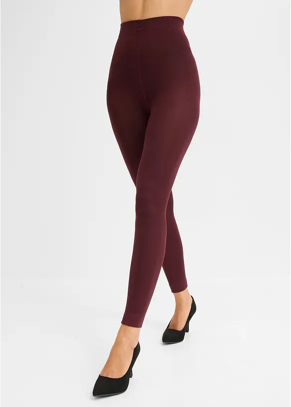 Leggings termici in maglia con morbido pile, 140 DEN, bonprix