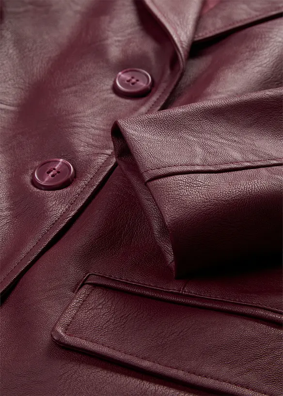 Blazer lungo in similpelle, bonprix