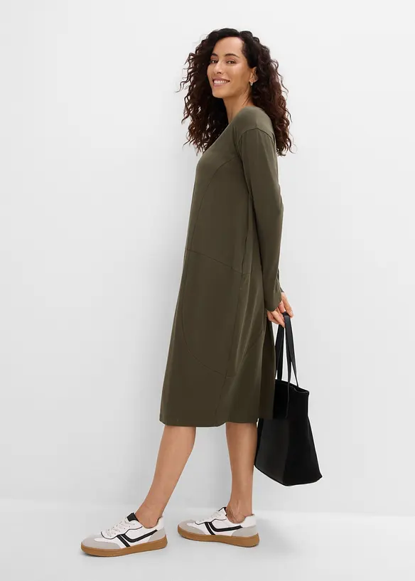 Abito in jersey dalla linea a uovo, bonprix