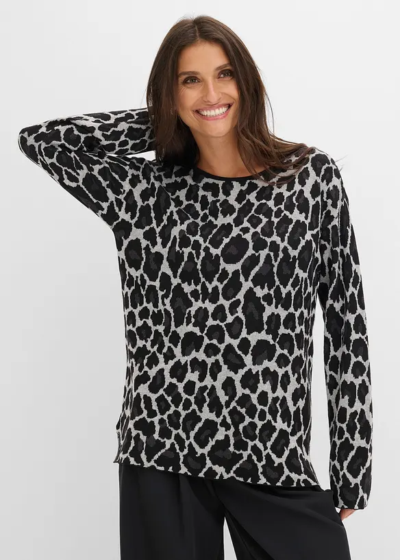 Maglione in filato fine con motivo jacquard, bonprix