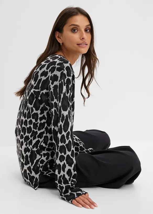 Maglione in filato fine con motivo jacquard, bonprix