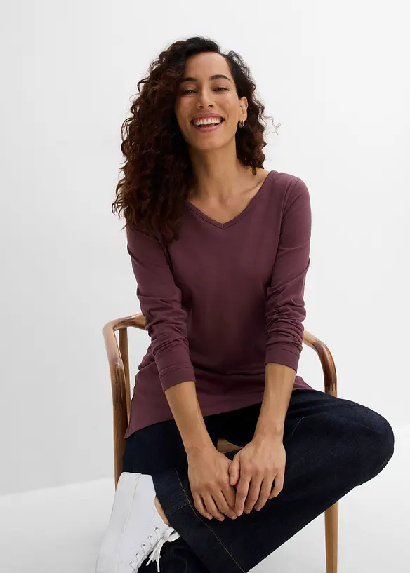 Maglia lunga in puro cotone, bonprix