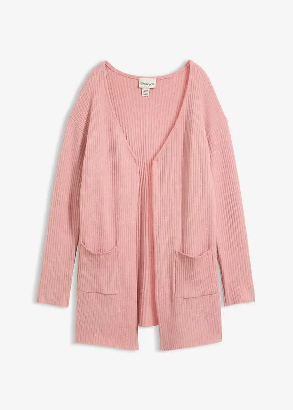 Cardigan lungo a coste, bonprix