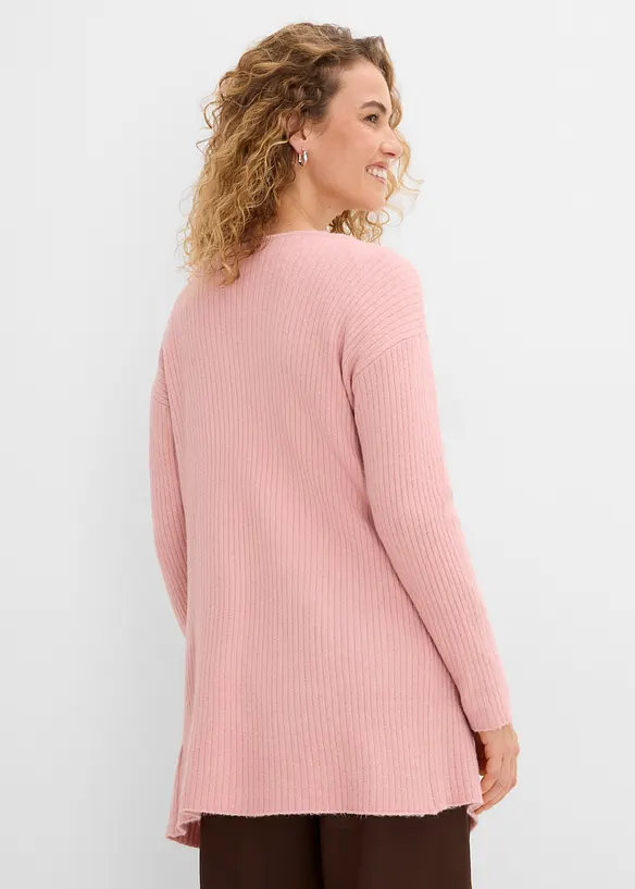 Cardigan lungo a coste, bonprix
