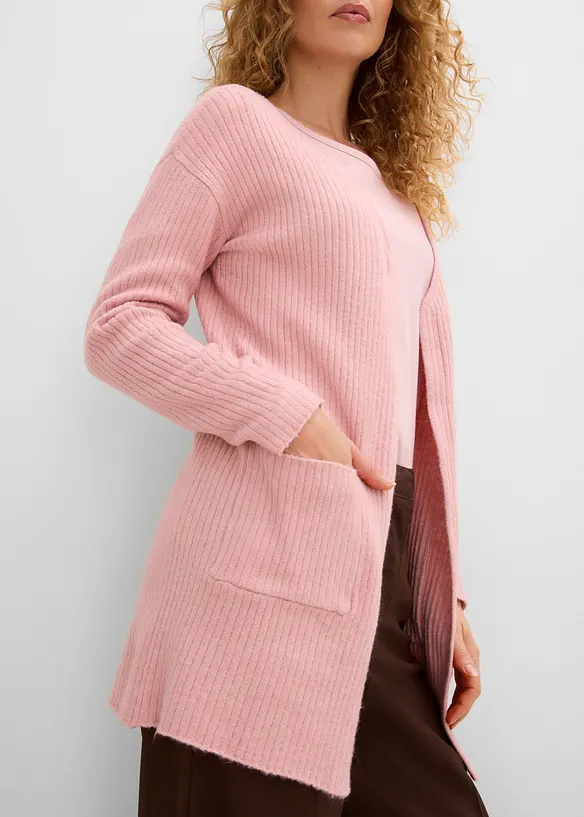 Cardigan lungo a coste, bonprix