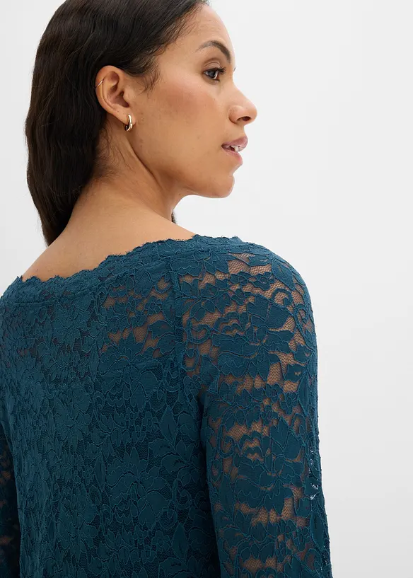 Maglia in pizzo a maniche lunghe, bonprix