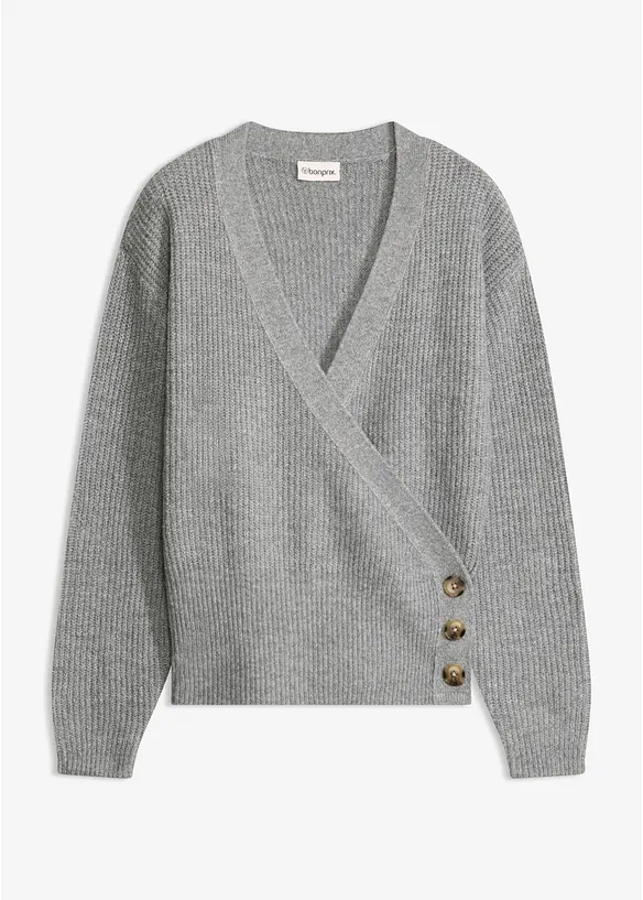 Maglione oversize con effetto incrociato, bonprix