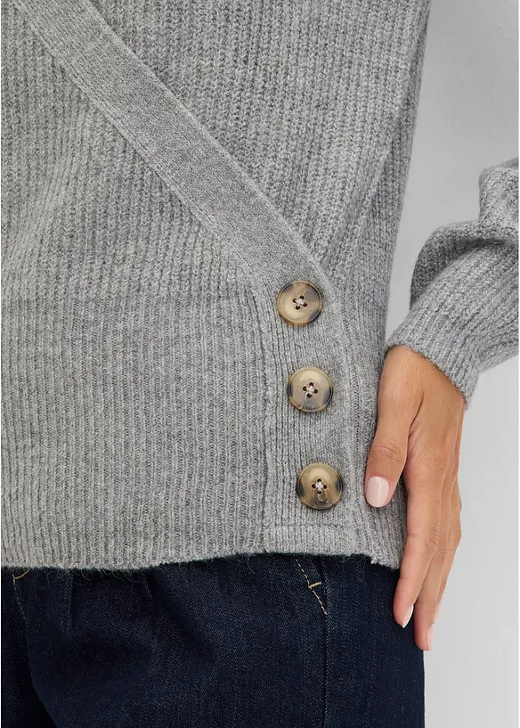 Maglione oversize con effetto incrociato, bonprix