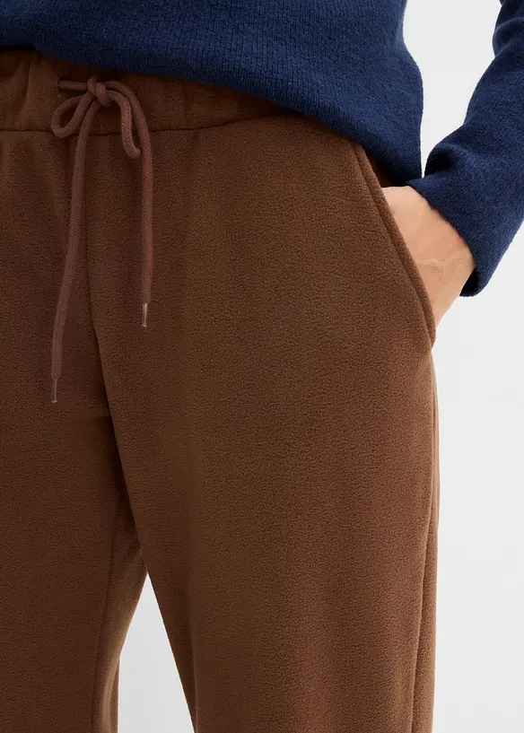 Pantaloni in pile con elastico in vita, bonprix