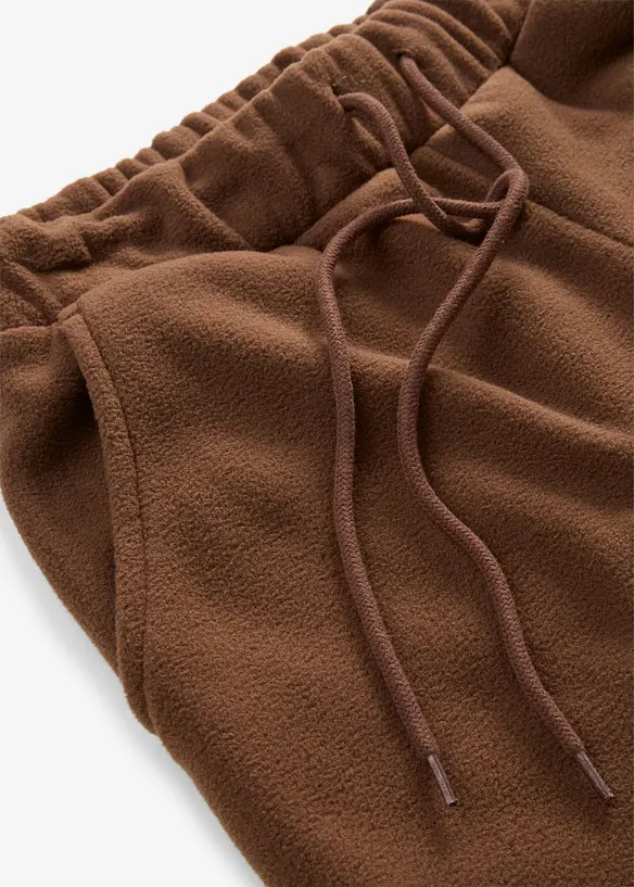 Pantaloni in pile con elastico in vita, bonprix