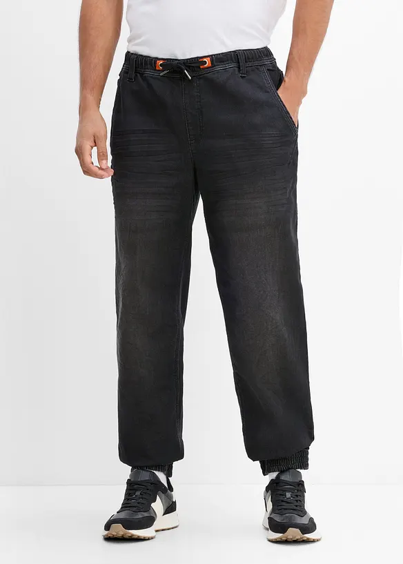 Jeans jogger con elastico in vita regular fit, straight, bonprix