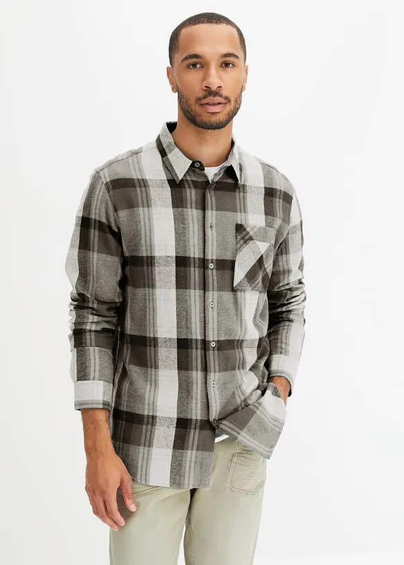 Camicia in flanella di puro cotone, bonprix