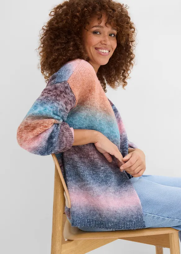 Cardigan in morbido filato grosso misto lana, bonprix