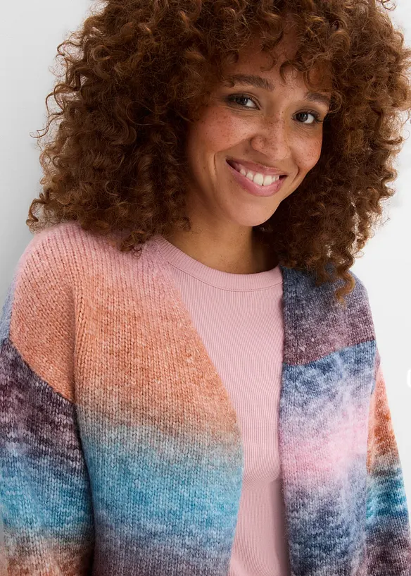 Cardigan in morbido filato grosso misto lana, bonprix