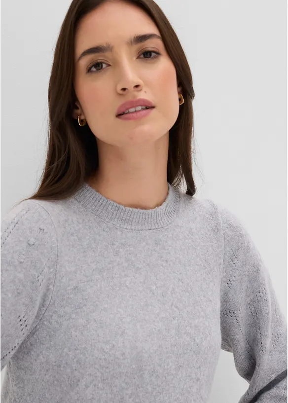 Maglione con motivo traforato, bonprix