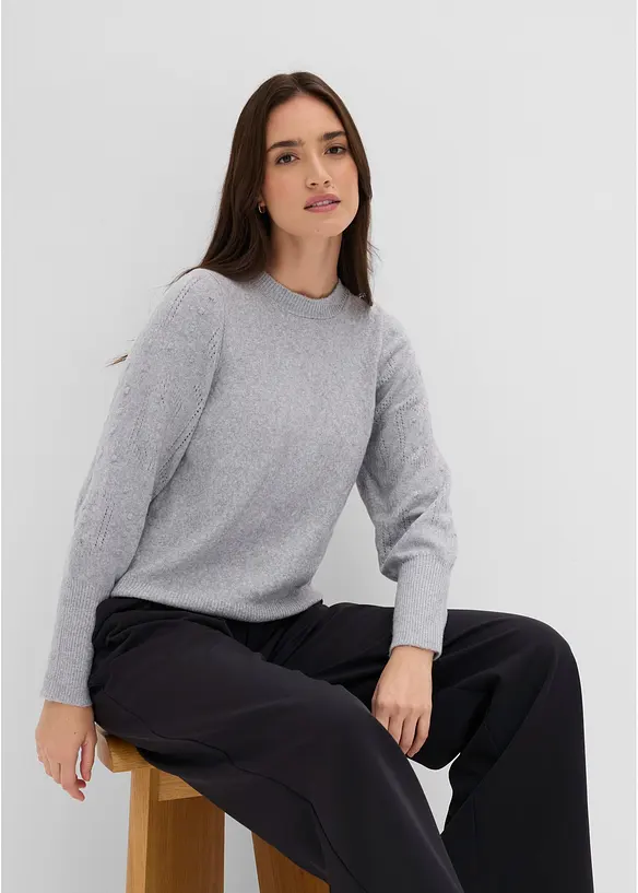 Maglione con motivo traforato, bonprix