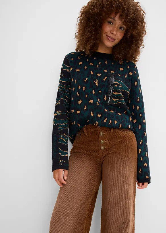 Pantaloni in velluto a coste di misto cotone elasticizzato, bonprix