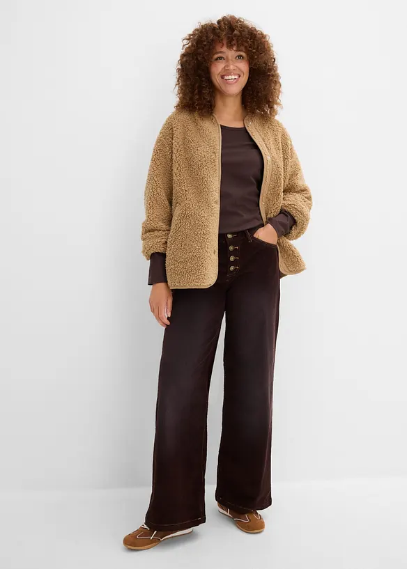 Pantaloni in velluto a coste di misto cotone elasticizzato, bonprix
