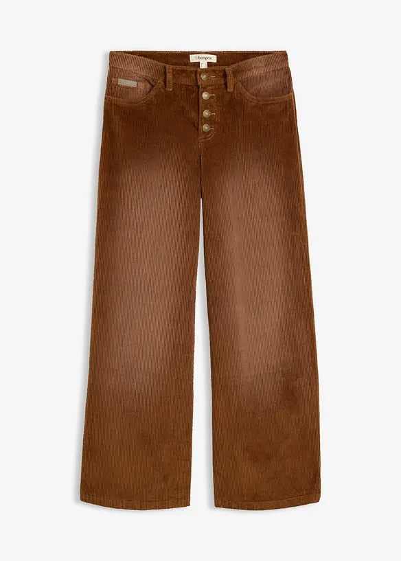Pantaloni in velluto a coste di misto cotone elasticizzato, bonprix