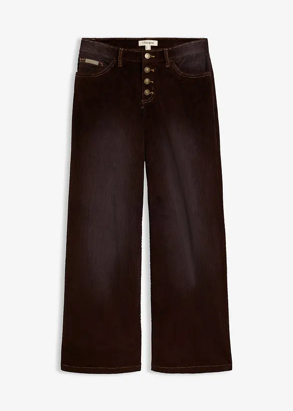 Pantaloni in velluto a coste di misto cotone elasticizzato, bonprix