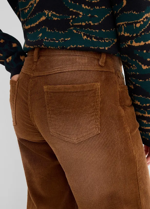 Pantaloni in velluto a coste di misto cotone elasticizzato, bonprix