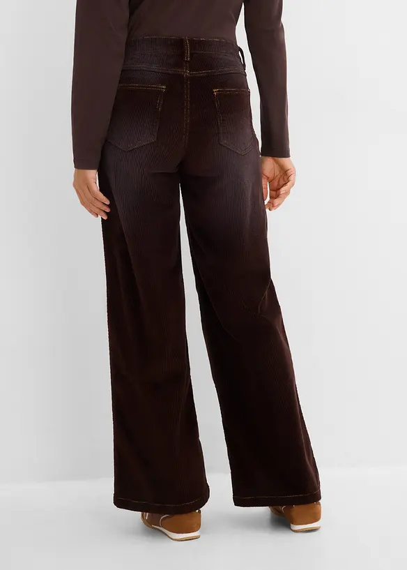 Pantaloni in velluto a coste di misto cotone elasticizzato, bonprix