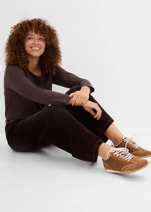 Pantaloni in velluto a coste di misto cotone elasticizzato, bonprix