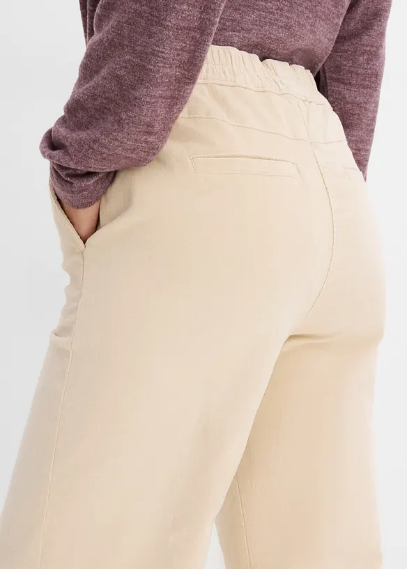 Pantaloni in velluto di misto cotone, vita alta, bonprix