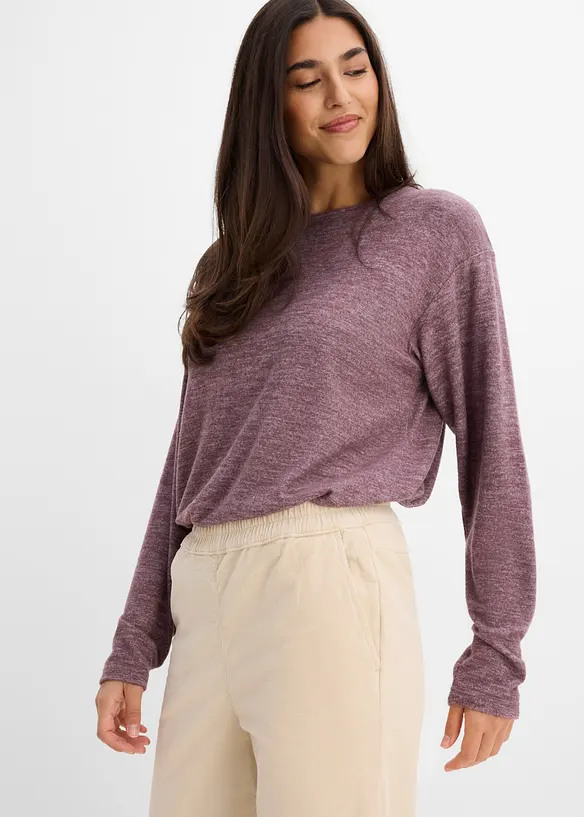 Pantaloni in velluto di misto cotone, vita alta, bonprix