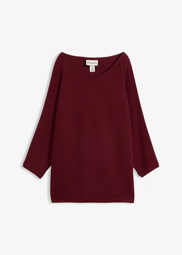 Maglione oversize a costine in misto viscosa, bonprix