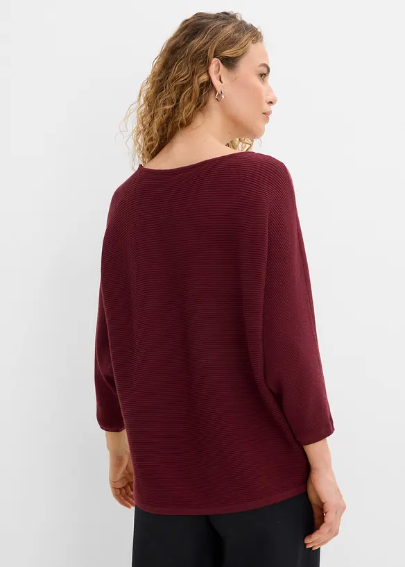 Maglione oversize a costine in misto viscosa, bonprix