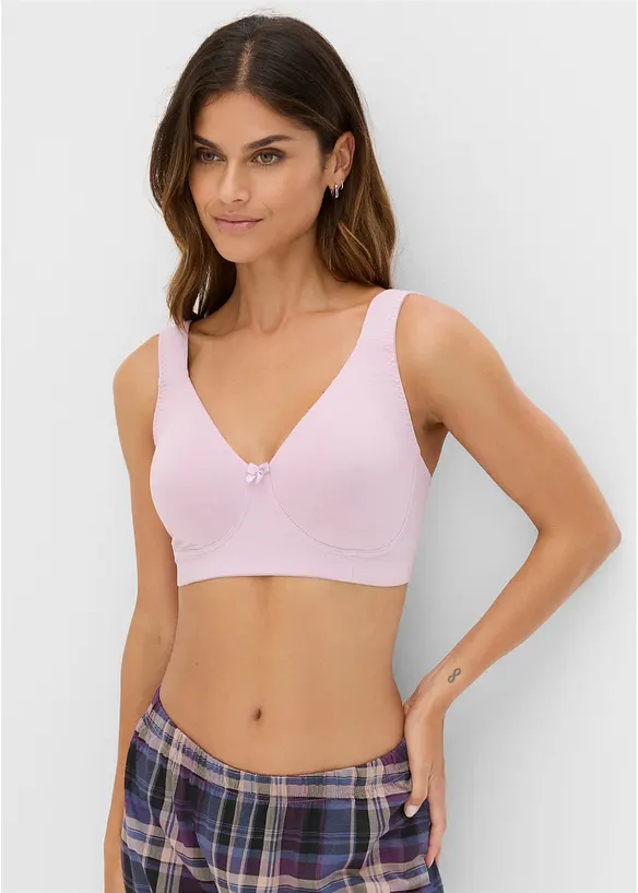 Reggiseno t-shirt minimizer senza ferretto con cotone biologico (pacco da 2), bonprix