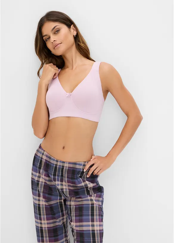 Reggiseno t-shirt minimizer senza ferretto con cotone biologico (pacco da 2), bonprix