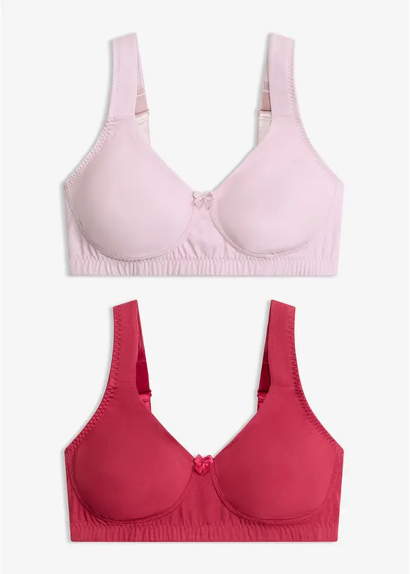 Reggiseno t-shirt minimizer senza ferretto con cotone biologico (pacco da 2), bonprix